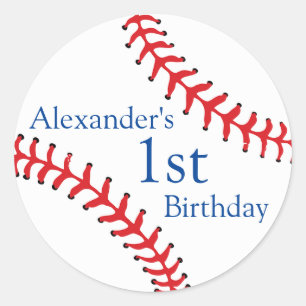 Adesivo Redondo Baseball Design com nome personalizado