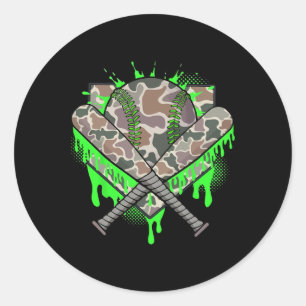 Adesivo Redondo Baseball Drill Para Rapazes Sorvete Bas