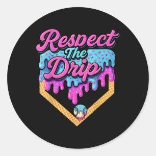 Adesivo Redondo Baseball Drip Boys Home Plate Sorvete Respeite