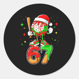 Adesivo Redondo Baseball Drip Número 67 Meme Sorvete Dripng Chri