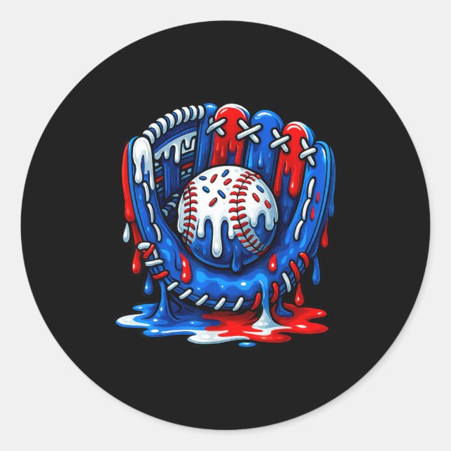 Adesivo Redondo Baseball Drip Team For Boys Ice Cream Cool  (Frente)