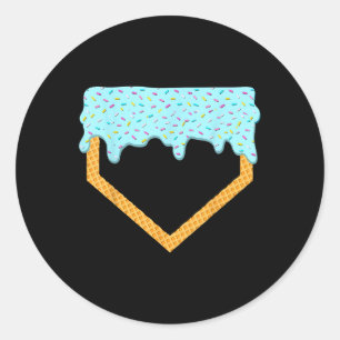 Adesivo Redondo Baseball Driys Home Plate Sorvete Esporte