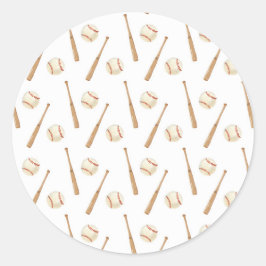 Adesivo Redondo Baseball e Bat