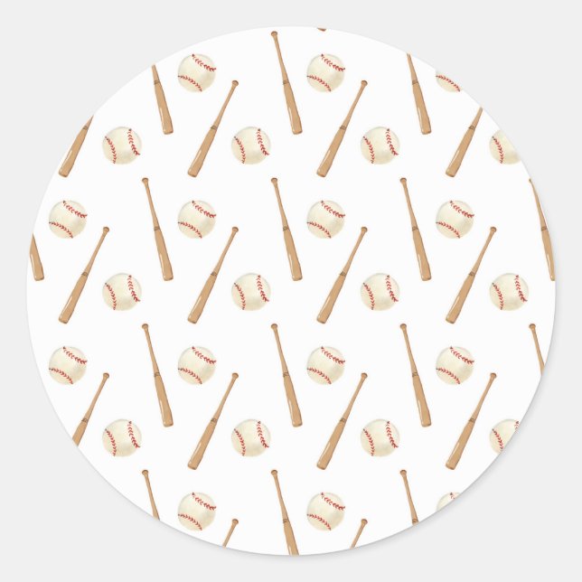 Adesivo Redondo Baseball e Bat (Frente)