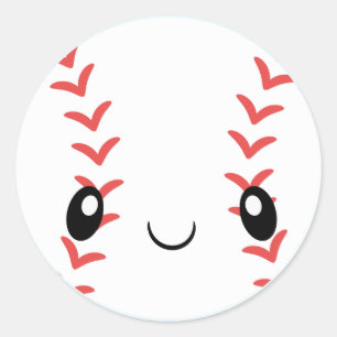 Adesivo Redondo Baseball Emoji Stickers
