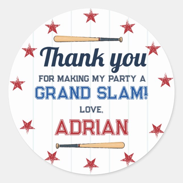 Adesivo Redondo Baseball Favor Primeira Aquarela de Aniversário (Frente)