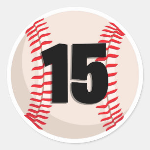 Adesivo Redondo Baseball favorito número 15
