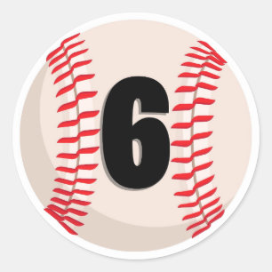 Adesivo Redondo Baseball favorito número 6