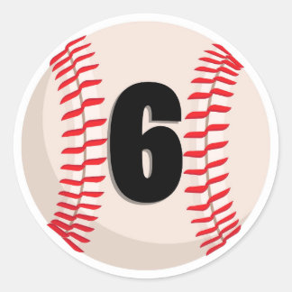 Adesivo Redondo Baseball favorito número 6