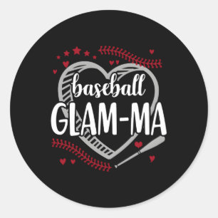 Adesivo Redondo Baseball Glam-Mães Esporte Ventilador Mãe Vovó