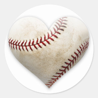 Adesivo Redondo Baseball Heart