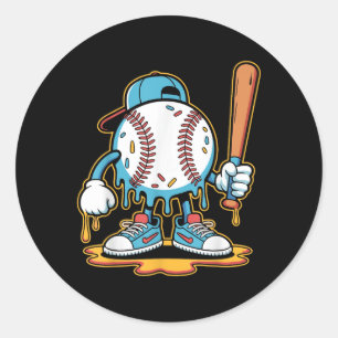 Adesivo Redondo Baseball Lifestyle 101 Tee Youth Baseball Drip Ice