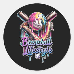 Adesivo Redondo Baseball Lifestyle Sorvete Men Boys Kids Gi