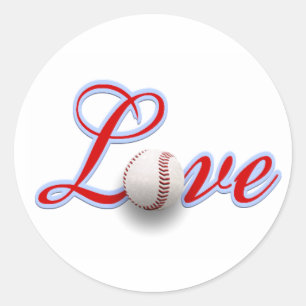 Adesivo Redondo Baseball Love Gift Sticker