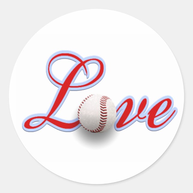 Adesivo Redondo Baseball Love Gift Sticker (Frente)