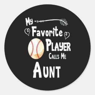 Adesivo Redondo Baseball Lover Meu Jogador Favorito Me Chama Tia