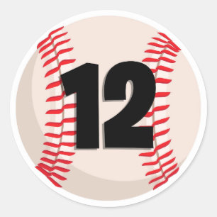 Adesivo Redondo Baseball Número Favorito #12