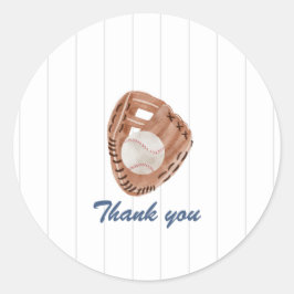 Adesivo Redondo Baseball Obrigado Sticker