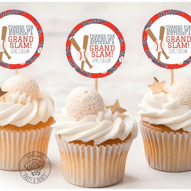 Adesivo Redondo Baseball Party Favor Round Sticker (Criador carregado)