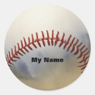 Adesivo Redondo Baseball Seu Nome