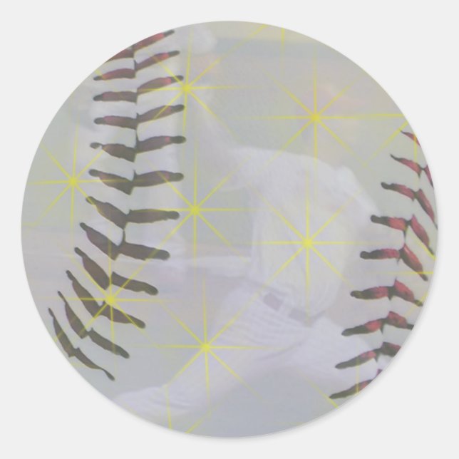 Adesivo Redondo Baseball Star Sticker (Frente)