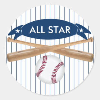 Adesivo Redondo Baseball Sticker Personalizável