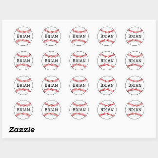 Adesivo Redondo Baseball Stickers com Nome