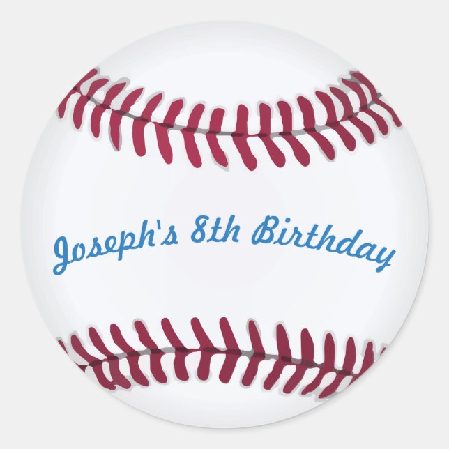 Adesivo Redondo Baseball Stickers com Palavras Personalizadas (Frente)