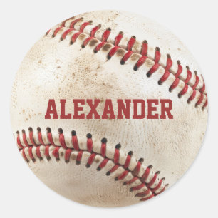 Adesivo Redondo Baseball Vintage Personalizado