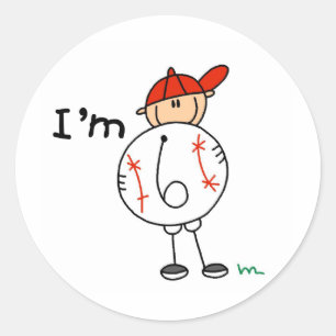 Adesivo Redondo Basebol de Menino Eu Tenho 6 Anos