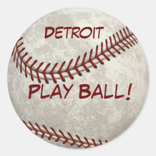 Adesivo Redondo Basebol do "bola de Detroit jogo!" Após-tempo