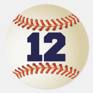 Adesivo Redondo Basebol do número 12
