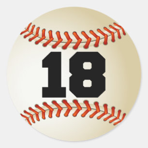 Adesivo Redondo Basebol do número 18
