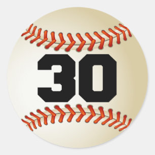 Adesivo Redondo Basebol do número 30