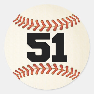Adesivo Redondo Basebol do número 51