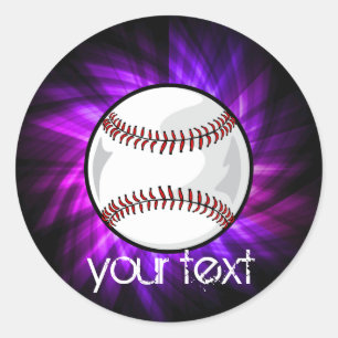 Adesivo Redondo Basebol roxo; Softball