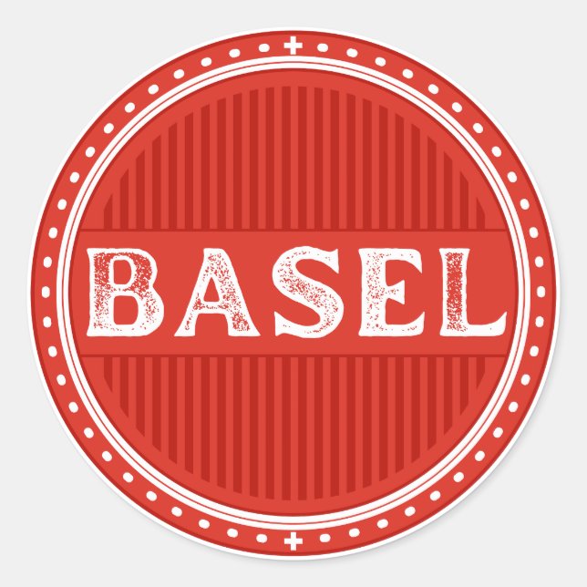 Adesivo Redondo Basel City Pride Emblem – Swiss Identity (Frente)