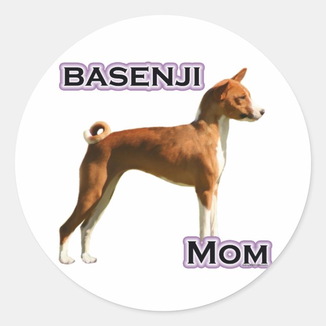 Adesivo Redondo Basenji Mãe 4 - Sticker (Frente)