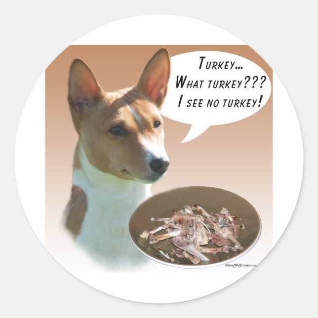Adesivo Redondo Basenji Turquia (Frente)