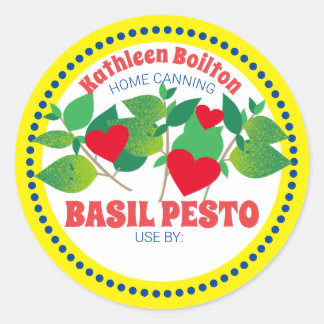 Adesivo Redondo Basil pesto coroa latas italianas