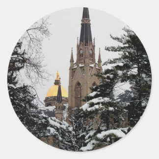 Adesivo Redondo Basilica na neve