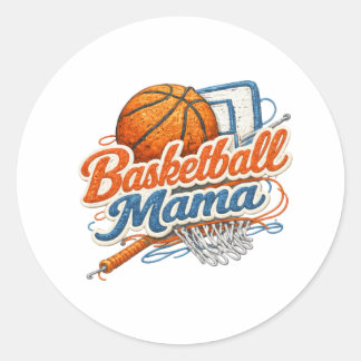Adesivo Redondo Basketball Mama Sticker
