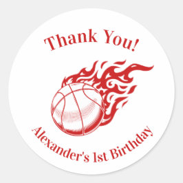 Adesivo Redondo Basketball themed thank you stickers 2