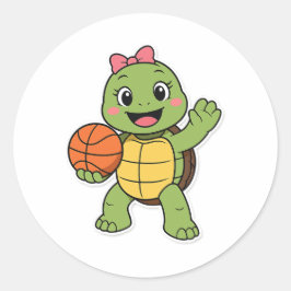 Adesivo Redondo Basketball turtle
