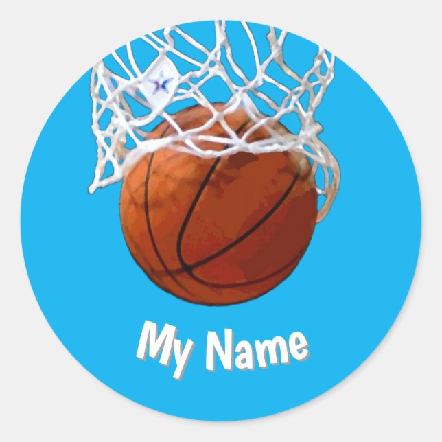 Adesivo Redondo Basketball Your Name Custom (Frente)
