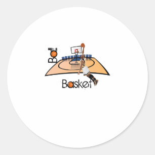Adesivo Redondo Basquete