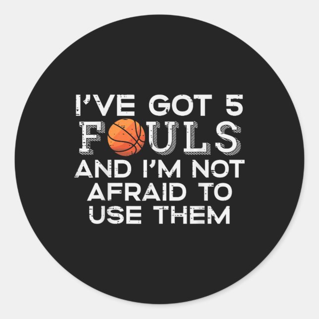 Adesivo Redondo Basquete 5 Não Tem Medo De Menino Engraçado (Frente)