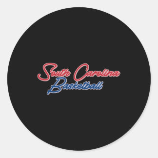 Adesivo Redondo Basquete da Carolina do Sul (usa Colors)