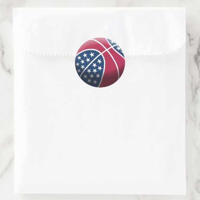 Adesivo Redondo Basquete de 4 de Julho (Bolsa)