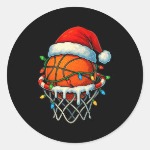 Adesivo Redondo Basquete de Natal Sorvete Drip Para Meninos Crianç